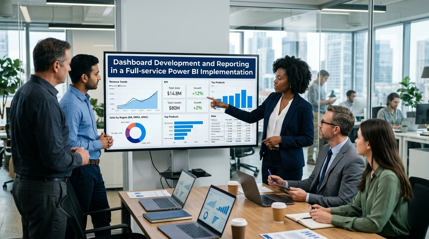 Dashboard Development and Reporting in a Full-service Power BI Implementation
