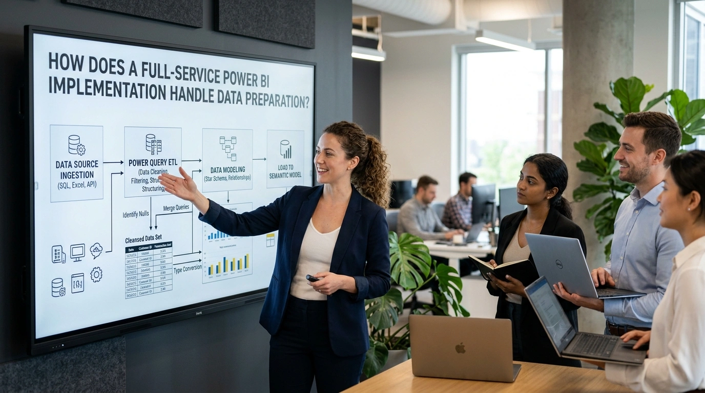 How Does a Full-service Power BI Implementation Handle Data Preparation?
