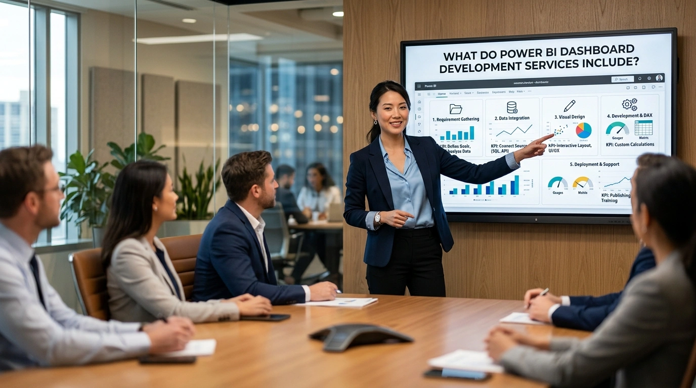 What Do Power BI Dashboard Development Services Include?
