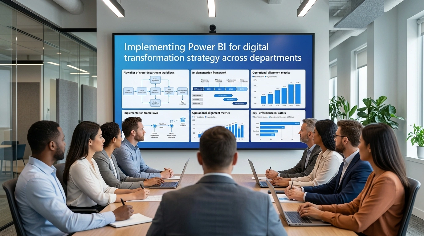 Implementing Power BI for digital transformation strategy across departments
